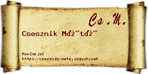 Csesznik Máté névjegykártya